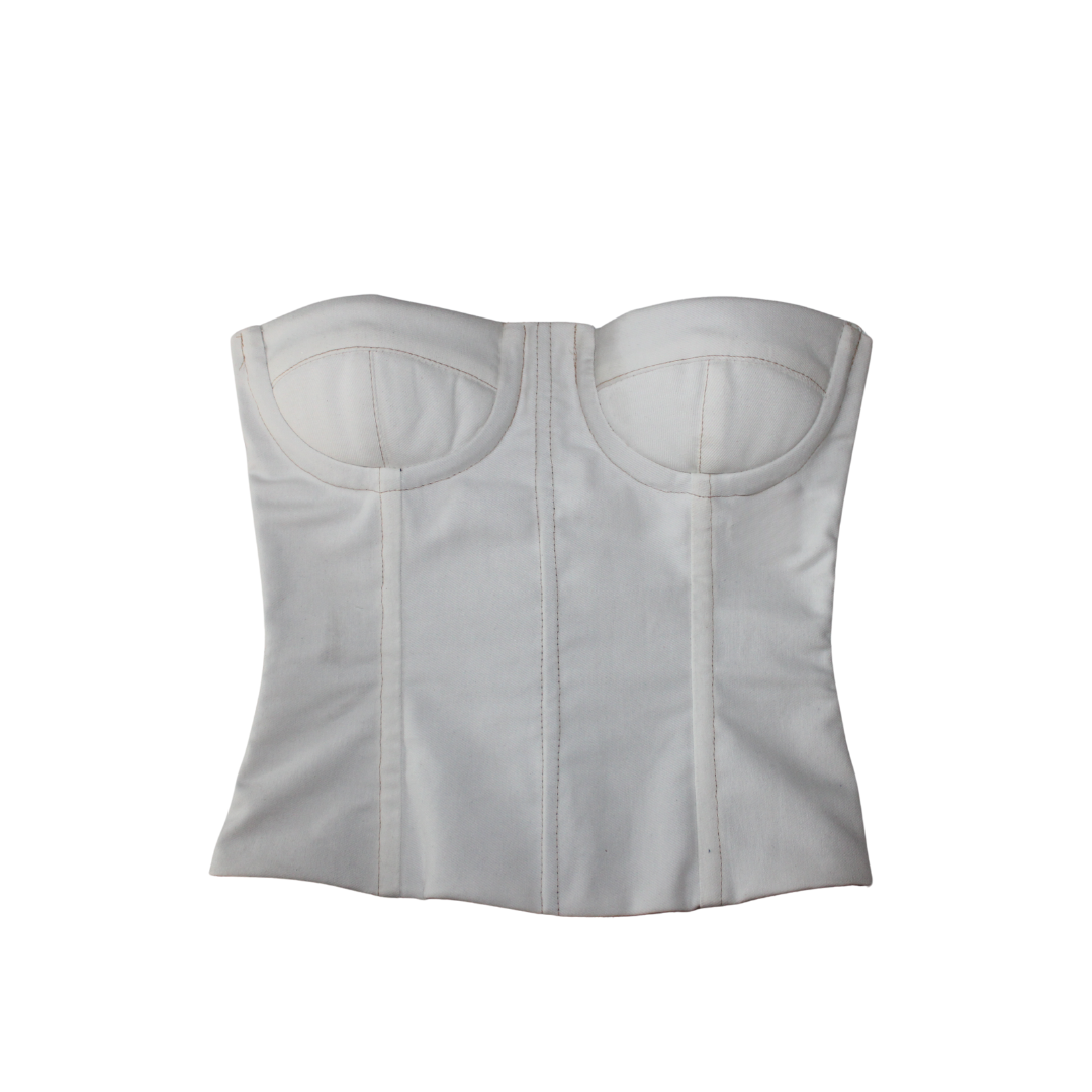 The Original Denim Corset in White