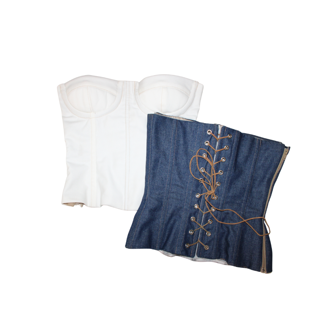 The Original Denim Corset in White