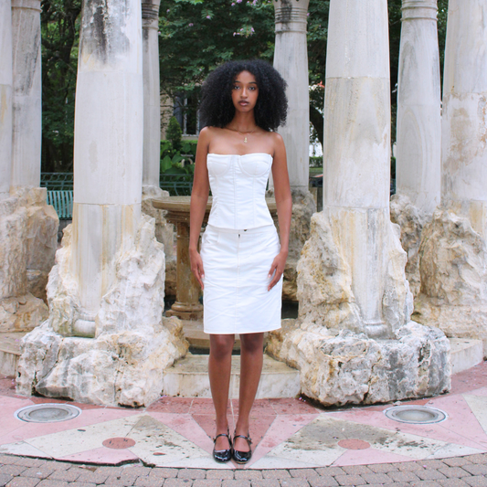 The Original Denim Corset in White